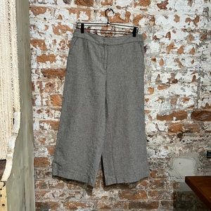 Ann Taylor LOFT Houndstooth Woven Cropped Wide Leg Dress Work Pants